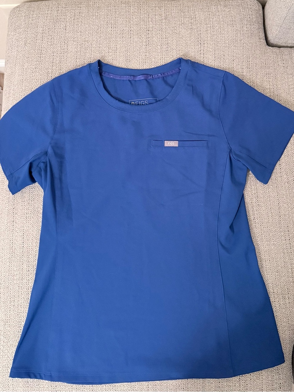 Figs Women's Royal Blue Crewneck Scrub Top
